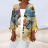 Christmas Outfits for Women 2024 Fall Long Sleeve Kimono Cadigans Christmas Cardigan Sweaters for Women Plus Size Top Winter Outfits Cardigans Lightweight Open Front Blue S view 2