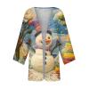 Christmas Outfits for Women 2024 Fall Long Sleeve Kimono Cadigans Christmas Cardigan Sweaters for Women Plus Size Top Winter Outfits Cardigans Lightweight Open Front Blue S view 4