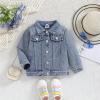 HYYSXBW Toddler Baby Girl Jacket Lil Big Sister Letter Embroidery Jean Long Sleeve Cardigan Button Denim Coat view 2