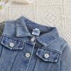 HYYSXBW Toddler Baby Girl Jacket Lil Big Sister Letter Embroidery Jean Long Sleeve Cardigan Button Denim Coat view 3