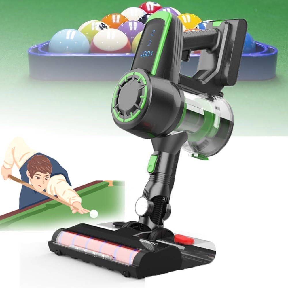 240W Billiard Table Cloth Cleaner, 20kpa Electric Cordless Vacuum Cleaner, 2 Speed Adjustment, with Anti-Slip Handle, Smart Dust Sensing Function, Billiards Table Cloth Iron, for Snooker, Pool Tables