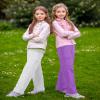 BOOPH Girls Sweatpants Kids Drawstring Wide Leg Cargo Pants for Teen Girls 9-10 Years White view 3