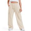 BOOPH Girls Sweatpants Kids Drawstring Wide Leg Cargo Pants for Teen Girls 14-15 Years Beige view 1