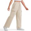 BOOPH Girls Sweatpants Kids Drawstring Wide Leg Cargo Pants for Teen Girls 14-15 Years Beige view 2