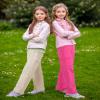 BOOPH Girls Sweatpants Kids Drawstring Wide Leg Cargo Pants for Teen Girls 14-15 Years Beige view 3