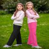 BOOPH Girls Sweatpants Kids Drawstring Cargo Pants Teen Girls Wide Leg Baggy Joggers Pants with Pockets 9-10 Years Black view 3