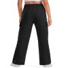 BOOPH Girls Sweatpants Kids Drawstring Cargo Pants Teen Girls Wide Leg Baggy Joggers Pants with Pockets 9-10 Years Black view 4