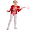 Lorilida Girls Dance Figure Skating Leotard Gymnastics Bodysuit Jumpsuit Christmas Candy Cane Costume Red 8 Years view 2
