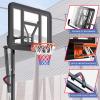 Portable Basketball Hoop,5.5-10FT Height Adjustable Outdoor Basketball Hoop Goal with 44 Inch Impact Backboard and Portable Wheels for Youth Adults Play in Backyard/Courts/Indoor view 2