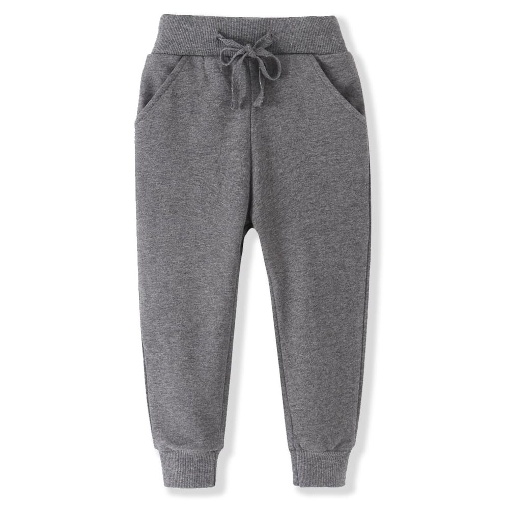 ACESTAR Toddler Boy Cartoon Pattern Cotton Sweatpants Drawstring Elastic Casual Jogger Pants with Pocket for Girl Athletic Pant for KidDark Grey,3T