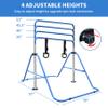 Anwick Expandable Gymnastics Bar for Kids, Folding Training Kip Bar, Adjustable Height, Gymnastics Horizontal Bars Equipment with Rings for Home, Indoor Gym (Blue) view 2