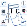 Anwick Expandable Gymnastics Bar for Kids, Folding Training Kip Bar, Adjustable Height, Gymnastics Horizontal Bars Equipment with Rings for Home, Indoor Gym (Blue) view 3