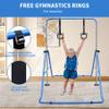 Anwick Expandable Gymnastics Bar for Kids, Folding Training Kip Bar, Adjustable Height, Gymnastics Horizontal Bars Equipment with Rings for Home, Indoor Gym (Blue) view 4