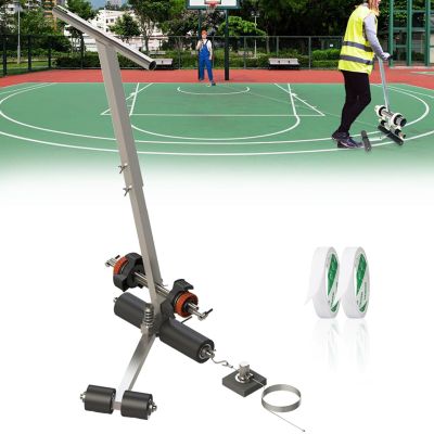 YQDDM Striping Line Marking Machine Court Line Tape Machine, Lane Marking Applicator with Drawing Circle Kit, Basketball Court Marking Tool Kit for Parking Lots, Workshops and Warning Lines