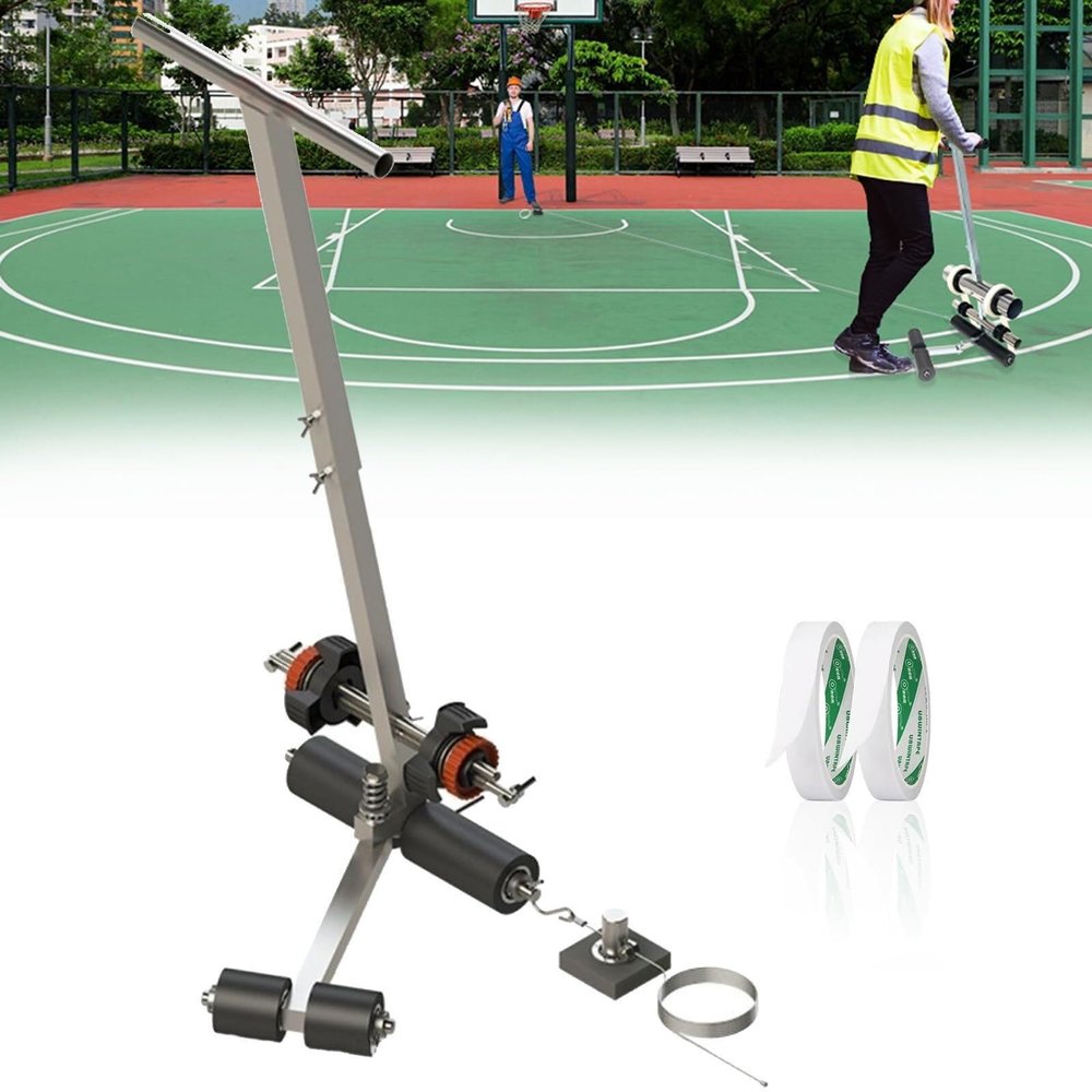 YQDDM Striping Line Marking Machine Court Line Tape Machine, Lane Marking Applicator with Drawing Circle Kit, Basketball Court Marking Tool Kit for Parking Lots, Workshops and Warning Lines
