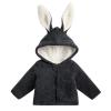 Unisex Baby Toddler Boys Girls Sherpa Fleece-Lined Zip Up Jacket Bunny Ear Hoodie Sweater (Dark Gray, 18-24 Months) view 1