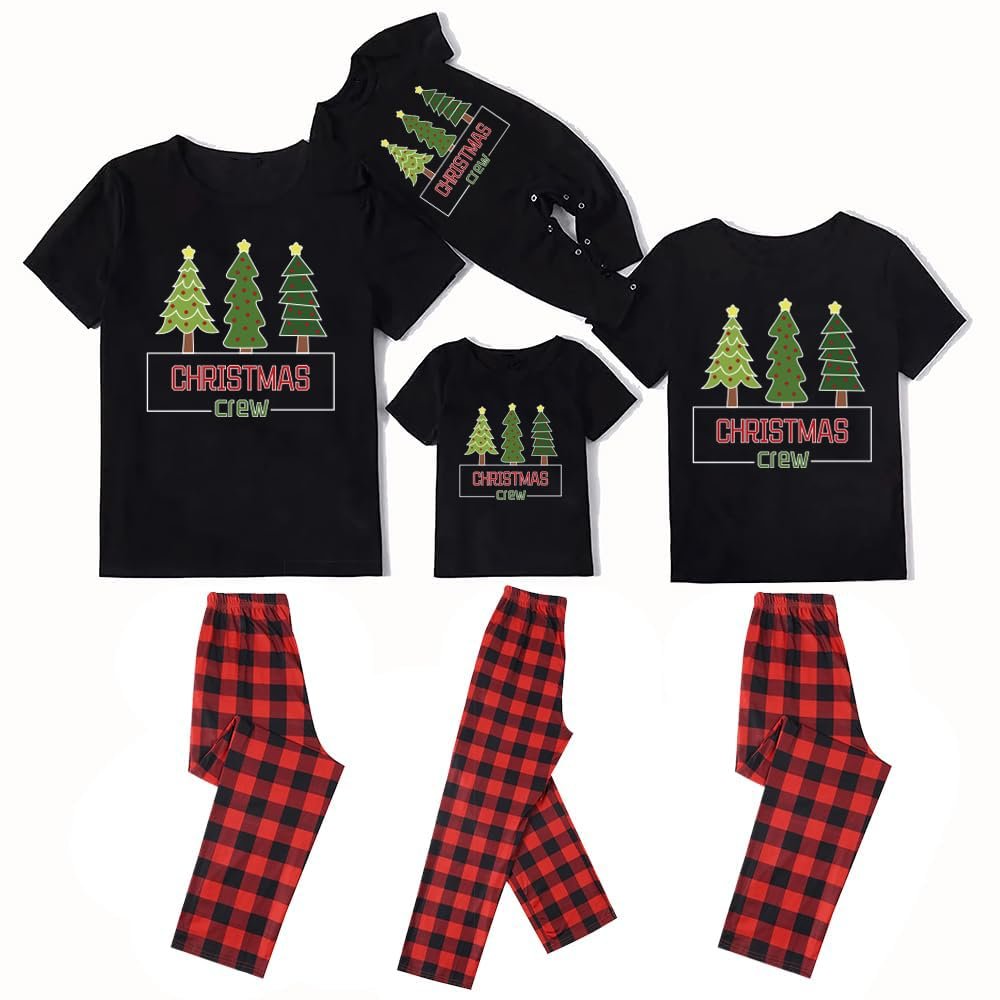 TEERAPHIQUE Christmas Pajamas for Family,Family Holiday PJS Matching Sets,Xmas Jammies for Couples,Mom Shirt