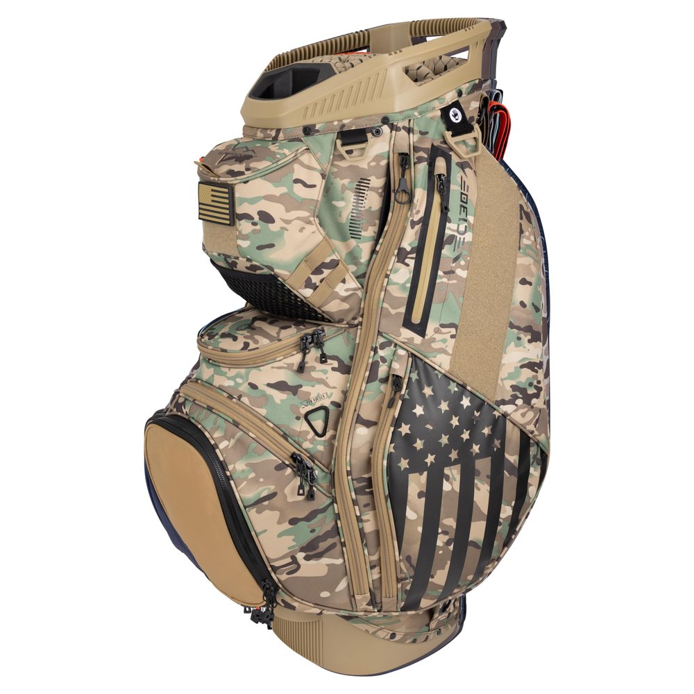 Sun Mountain Men's C130 Lightweight Cart Golf Bag 14-Way Top - 11 Pockets, Smart Dual Strap System, Push-Electric-Riding Cart Compatible Compression Base, 2025 Model - Sand Camo