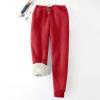 Sweatpants Women Fleece Lined,Winter Warm Joggers High Waist Athletic Jogger Pants Thicken Outdoor Pants with Pocket view 2