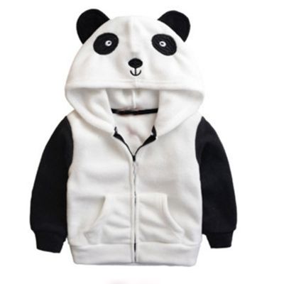 Baby Girls Boys Fleece Hooded Jacket Zip Up Panda Coat Winter Warm Cute Animal Jackets Toddler Kids (A, 3-4 Years)