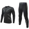 Echinodon Kids Base Layer Sets Boys Compression Athletic Underwear Sports Shirt Tights Top & Bottom Set Black D 22 view 1