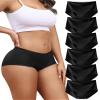 LEVAO 6 Pack Black Womens High Waisted Underwear Seamless Briefs Full Coverage Silk Invisible Stretch Panties Hipster S-2XL view 1