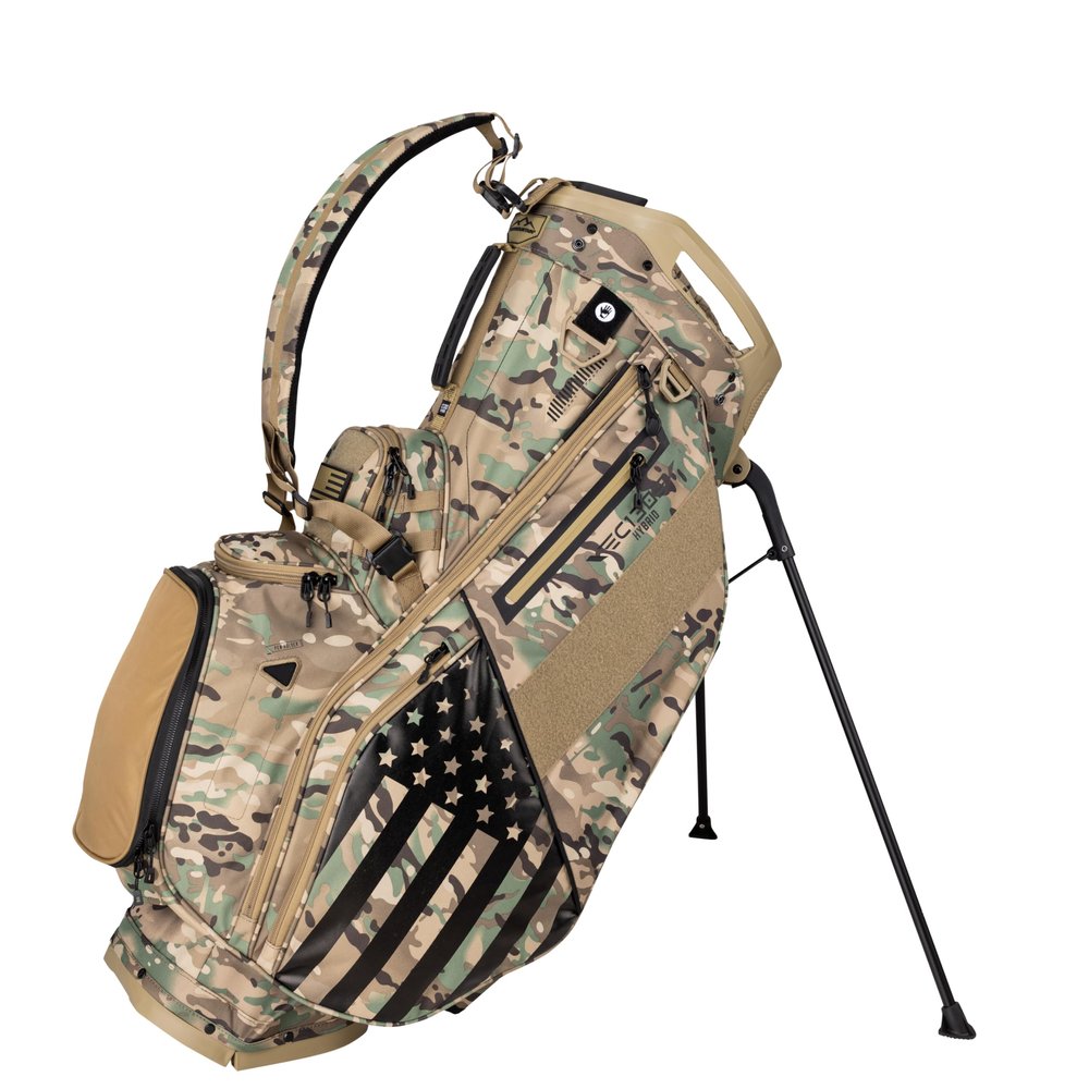 Sun Mountain Men's C130 VLO Lightweight Stand Golf Bag 15-Way Top - 9 Pockets, Single Strap System, Push-Electric-Riding Cart Compatible Compression Base, 2025 Model - Sand Camo