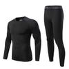 Echinodon Kids Base Layer Set Boys Compression Underwear Athletic Shirt Tights Top & Bottom Sports Set Black 22 view 1