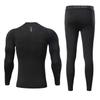 Echinodon Kids Base Layer Set Boys Compression Underwear Athletic Shirt Tights Top & Bottom Sports Set Black 22 view 2