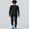 Echinodon Kids Base Layer Set Boys Compression Underwear Athletic Shirt Tights Top & Bottom Sports Set Black 22 view 4