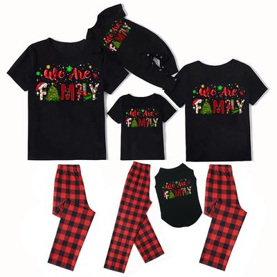 Family Christmas Pajamas Matching Sets Holiday Xmas Party Family Sleepwear Set Jammies for Couples(Man,Black1,S)