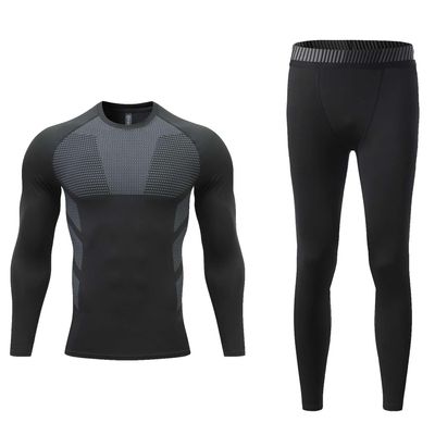 Echinodon Kids Base Layer Sets Boys Compression Athletic Underwear Sports Shirt Tights Top & Bottom Set Black C 22