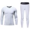 Echinodon Kids Base Layer Set Boys Compression Underwear Athletic Shirt Tights Top & Bottom Sports Set White XL view 2