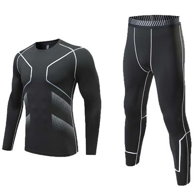 Echinodon Kids Base Layer Sets Boys Compression Athletic Underwear Sports Shirt Tights Top & Bottom Set Grey 22