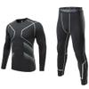 Echinodon Kids Base Layer Sets Boys Compression Athletic Underwear Sports Shirt Tights Top & Bottom Set Grey 22 view 1
