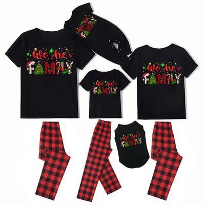 Family Christmas Pajamas Matching Sets Holiday Xmas Party Family Sleepwear Set Jammies for Couples(Women,Black1,XXL)