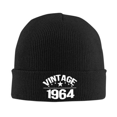 60 Years Old Gifts Vintage 1964 60th Birthday Gift Beanie Hat Gifts Men Winter Hat Women Knit Hat Skull Cap Black