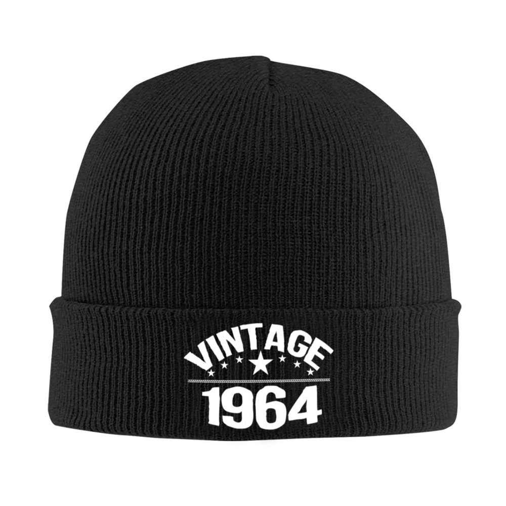 60 Years Old Gifts Vintage 1964 60th Birthday Gift Beanie Hat Gifts Men Winter Hat Women Knit Hat Skull Cap Black