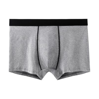 Men's Boxer Briefs Soft Stretch Comfortable Breathable Underwear with Pouch Plus Size Grey