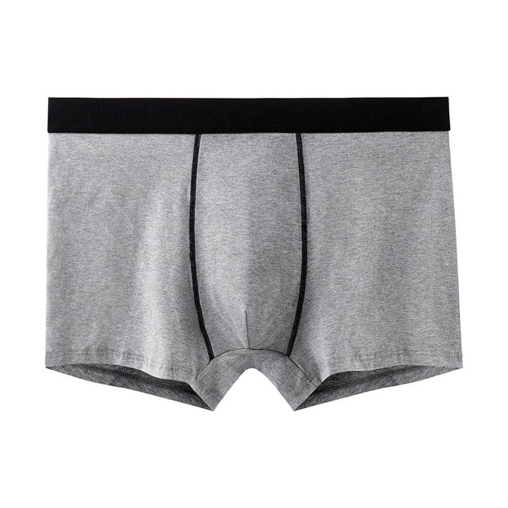 Men's Boxer Briefs Soft Stretch Comfortable Breathable Underwear with Pouch Plus Size Grey