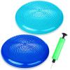Silipull 2 Pcs Wiggle Seat Inflated Wobble Cushion Flexible Balance Disc with Air Pump for Core Stability Strengthening Improving Posture Physical Exercise(Royal Blue and Macaroon Blue) view 1