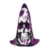 NOUZU Purple Rose Skeleton Print Hooded Cape,Robe-Hooded Cap Cloak,Unisex Hooded Cloak For Halloween Cosplay Costumes view 1
