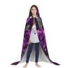 NOUZU Purple Rose Skeleton Print Hooded Cape,Robe-Hooded Cap Cloak,Unisex Hooded Cloak For Halloween Cosplay Costumes view 4