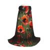 NOUZU Poppy Flowers Print Hooded Cape,Robe-Hooded Cap Cloak,Unisex Hooded Cloak For Halloween Cosplay Costumes view 3
