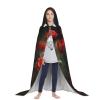 NOUZU Poppy Flowers Print Hooded Cape,Robe-Hooded Cap Cloak,Unisex Hooded Cloak For Halloween Cosplay Costumes view 4
