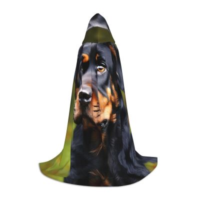 NOUZU Rottweiler Pattern Print Hooded Cape,Robe-Hooded Cap Cloak,Unisex Hooded Cloak For Halloween Cosplay Costumes