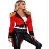 Alvivi Women's Ring Master Tailcoat Circus Lion Tamer Cosplay Outfit Magician Classic Blazer Costume Red 3X-Large view 2