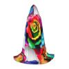 NOUZU Rainbow Rose Flower Print Hooded Cape,Robe-Hooded Cap Cloak,Unisex Hooded Cloak For Halloween Cosplay Costumes view 1