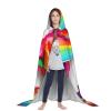 NOUZU Rainbow Rose Flower Print Hooded Cape,Robe-Hooded Cap Cloak,Unisex Hooded Cloak For Halloween Cosplay Costumes view 4