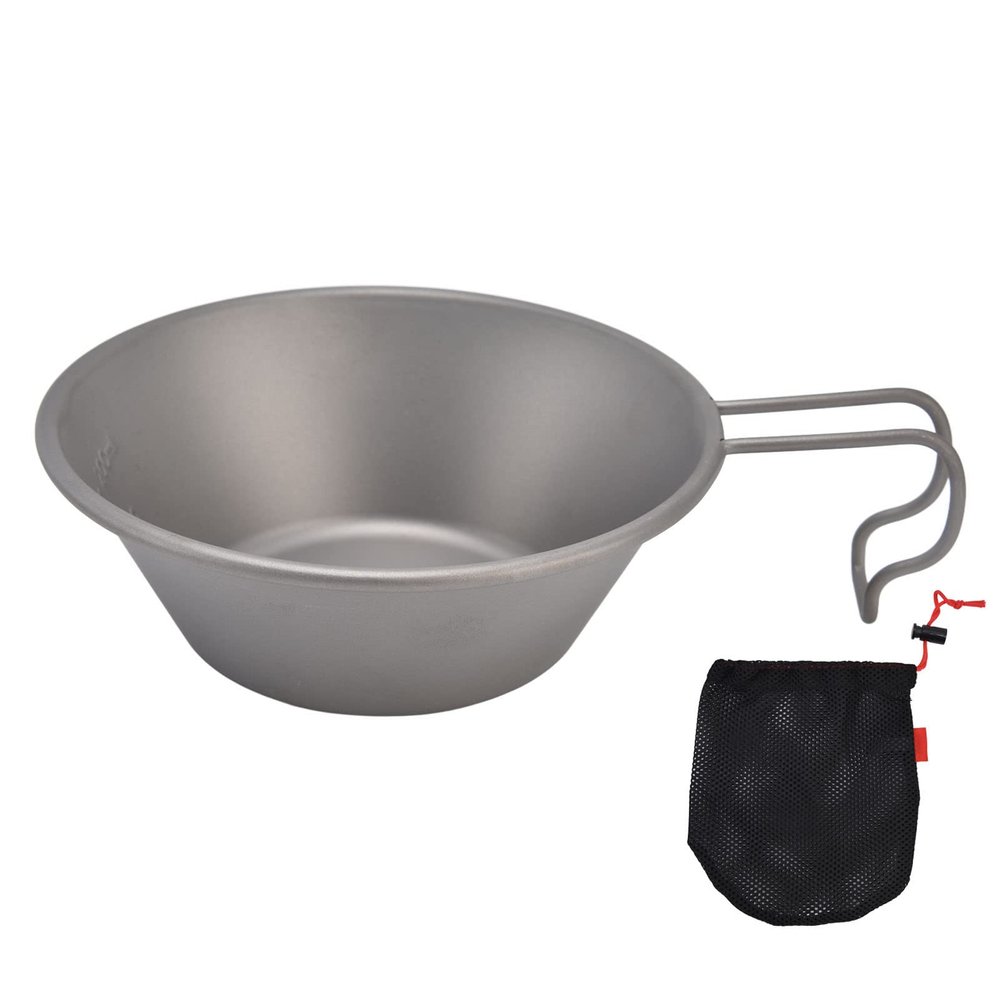 Kuuleyn Camping Bowl Cup Foldable Camping Bowl Ultralight Camping Cookware Outdoor Camping Picnic Bowl Cup with Folding Handle for Hiking